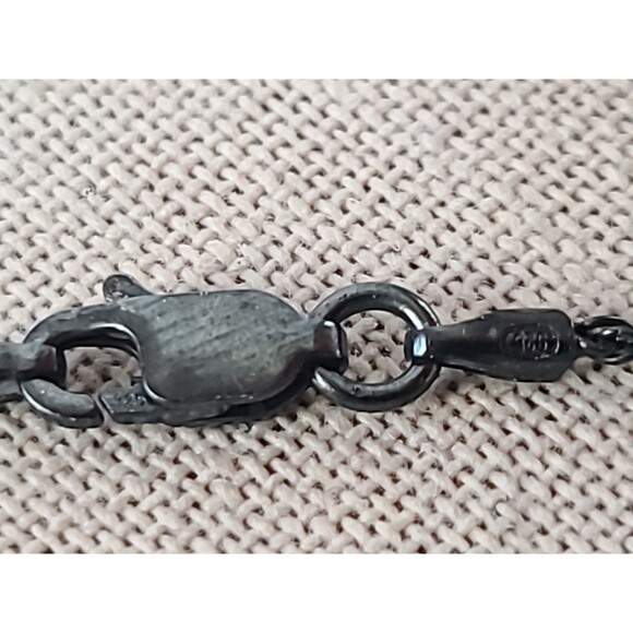 925 Sterling Silver Tiger's Eye Pendant Necklace Vintage Oxidized - Picture 8 of 10